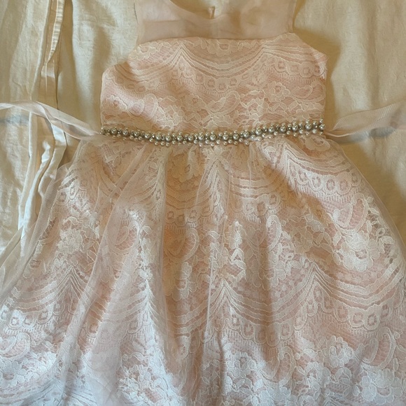 Rare Editions Blush Pink Mesh Dress - Picture 4 of 11